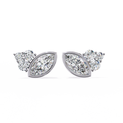 Solitairekart 0.47 Carat Marquise Cluster Natural Diamond Stud Earrings – HI Color, VS-SI Clarity
