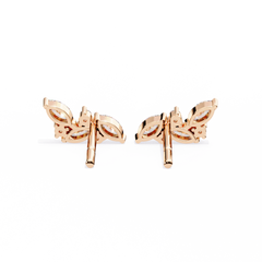 0.35 Carat Marquise and Round Diamond Cluster Earrings – Stylish Design