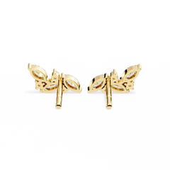 0.35 Carat Marquise and Round Diamond Cluster Earrings – Stylish Design