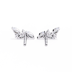 0.35 Carat Marquise and Round Diamond Cluster Earrings – Stylish Design