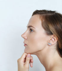 0.35 Carat Marquise and Round Diamond Cluster Earrings – Stylish Design