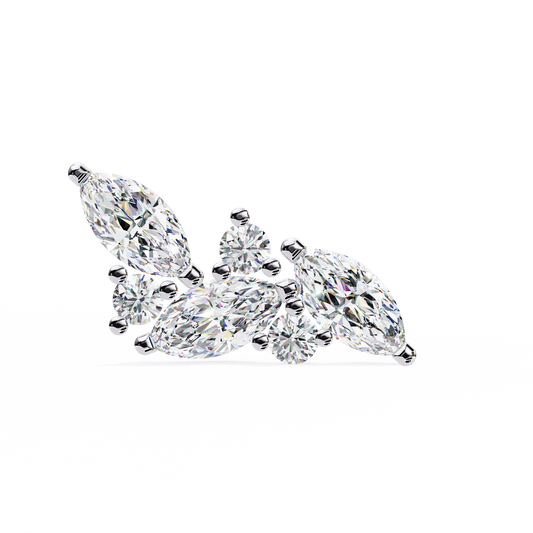 0.35 Carat Marquise and Round Diamond Cluster Earrings – Stylish Design