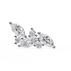 0.35 Carat Marquise and Round Diamond Cluster Earrings – Stylish Design