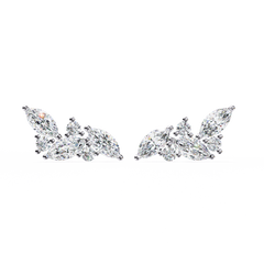 0.35 Carat Marquise and Round Diamond Cluster Earrings – Stylish Design