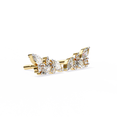 0.35 Carat Marquise and Round Diamond Cluster Earrings – Stylish Design