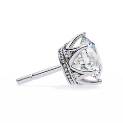 2.61 Carat Classic Six-Prong Crown Round Diamond Stud Earrings (F/G, VS+)