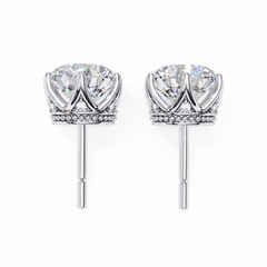 2.61 Carat Classic Six-Prong Crown Round Diamond Stud Earrings (F/G, VS+)