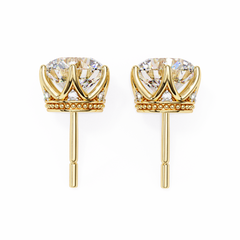 2.61 Carat Classic Six-Prong Crown Round Diamond Stud Earrings (F/G, VS+)