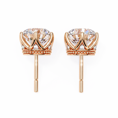 2.61 Carat Classic Six-Prong Crown Round Diamond Stud Earrings (F/G, VS+)