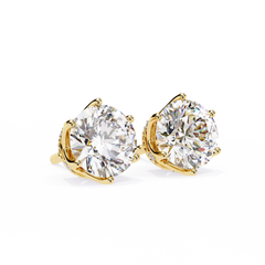 2.61 Carat Classic Six-Prong Crown Round Diamond Stud Earrings (F/G, VS+)