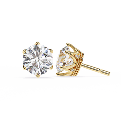 2.61 Carat Classic Six-Prong Crown Round Diamond Stud Earrings (F/G, VS+)