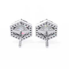 2.1 Carat Round Star Diamond Earrings in Rose Gold