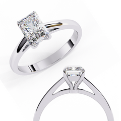 1.21 Carat Emerald Cut Lab-Grown Diamond Solitaire Engagement Ring in 18K White Gold
