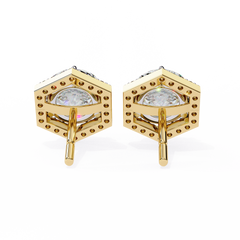 2.1 Carat Round Star Diamond Earrings in Rose Gold