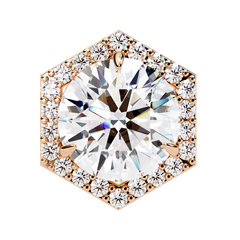 2.1 Carat Round Star Diamond Earrings in Rose Gold