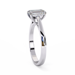 1.21 Carat Emerald Cut Lab-Grown Diamond Solitaire Engagement Ring in 18K White Gold
