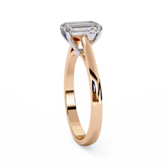 1.21 Carat Emerald Cut Lab-Grown Diamond Solitaire Engagement Ring in 18K White Gold