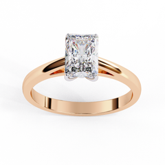 1.21 Carat Emerald Cut Lab-Grown Diamond Solitaire Engagement Ring in 18K White Gold
