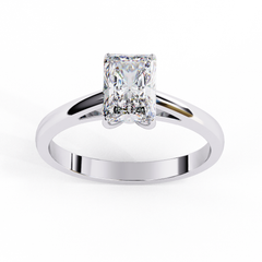 1.21 Carat Emerald Cut Lab-Grown Diamond Solitaire Engagement Ring in 18K White Gold