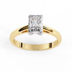 1.21 Carat Emerald Cut Lab-Grown Diamond Solitaire Engagement Ring in 18K White Gold