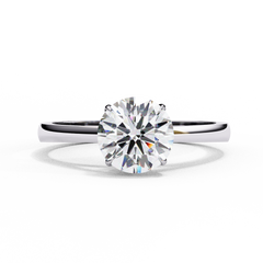 1.3 Carat Emerald Cut Lab-Grown Diamond Solitaire Engagement Ring in 18K White Gold