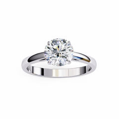 1.3 Carat Emerald Cut Lab-Grown Diamond Solitaire Engagement Ring in 18K White Gold