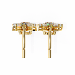 0.86 Carat Lasica Baguette and Round Cut Dangle Drop Earrings