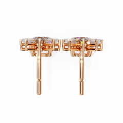 0.86 Carat Lasica Baguette and Round Cut Dangle Drop Earrings