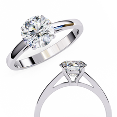 1.3 Carat Emerald Cut Lab-Grown Diamond Solitaire Engagement Ring in 18K White Gold