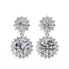 1.37 Carat Diamond Earrings in 10Kt Gold