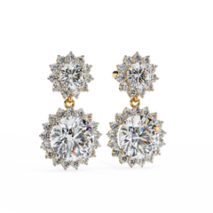 1.37 Carat Diamond Earrings in 10Kt Gold