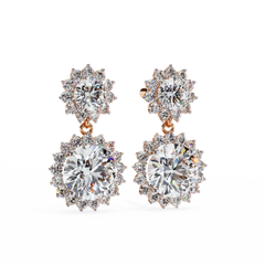 1.37 Carat Diamond Earrings in 10Kt Gold