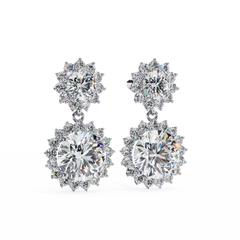 1.37 Carat Diamond Earrings in 10Kt Gold