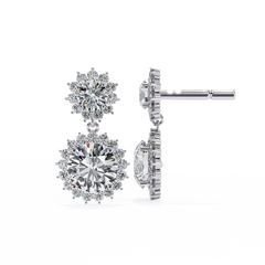 1.37 Carat Diamond Earrings in 10Kt Gold
