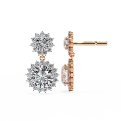 1.37 Carat Diamond Earrings in 10Kt Gold