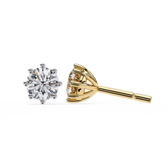 2.57 Carat Classic Round Brilliant-Cut Diamond Stud Earrings