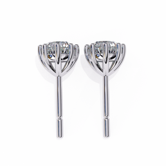 2.57 Carat Classic Round Brilliant-Cut Diamond Stud Earrings