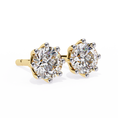 2.57 Carat Classic Round Brilliant-Cut Diamond Stud Earrings