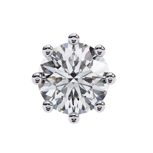 2.57 Carat Classic Round Brilliant-Cut Diamond Stud Earrings