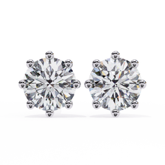 2.57 Carat Classic Round Brilliant-Cut Diamond Stud Earrings