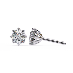 2.57 Carat Classic Round Brilliant-Cut Diamond Stud Earrings