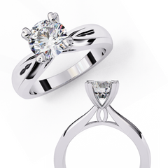 1.29 Carat Lab-Created Round Cut Solitaire Diamond Engagement Ring