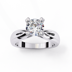 1.29 Carat Lab-Created Round Cut Solitaire Diamond Engagement Ring