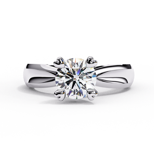 1.29 Carat Lab-Created Round Cut Solitaire Diamond Engagement Ring