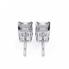 2.39 Carat Emerald-Cut Lab-Grown Diamond Solitaire Stud Earrings – Emerald Gleam