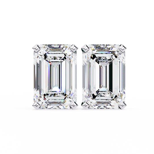 2.39 Carat Emerald-Cut Lab-Grown Diamond Solitaire Stud Earrings – Emerald Gleam