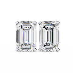2.39 Carat Emerald-Cut Lab-Grown Diamond Solitaire Stud Earrings – Emerald Gleam