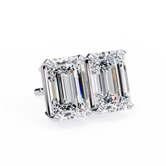 2.39 Carat Emerald-Cut Lab-Grown Diamond Solitaire Stud Earrings – Emerald Gleam