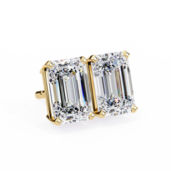 2.39 Carat Emerald-Cut Lab-Grown Diamond Solitaire Stud Earrings – Emerald Gleam