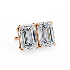 2.39 Carat Emerald-Cut Lab-Grown Diamond Solitaire Stud Earrings – Emerald Gleam